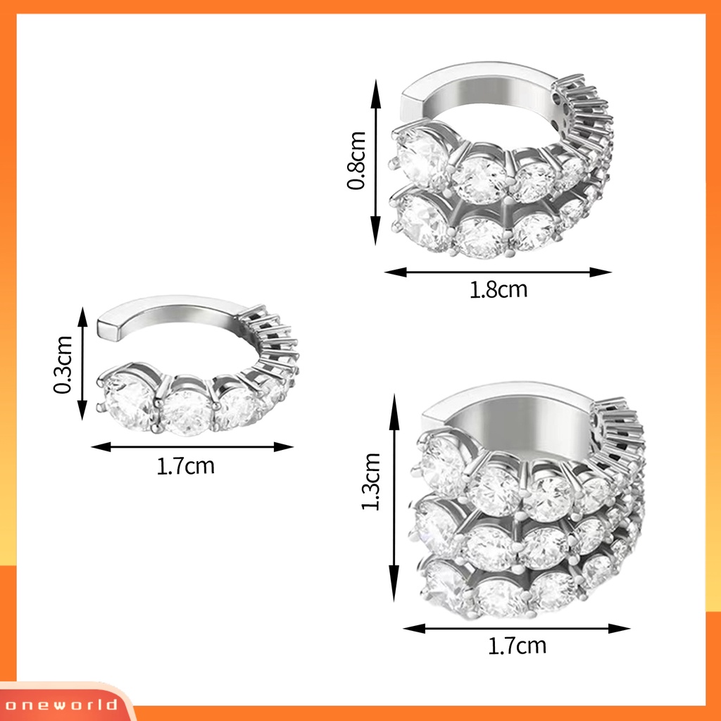 [EONE] 1pc Anting Wanita Berkilau Desain Berlian Imitasi Efek Visual Mengkilap Multi-layer Semua Pertandingan Hias Warna Hidup Wanita Klip on Anting Hadiah Perhiasan Non-Piercing Untuk Wanita