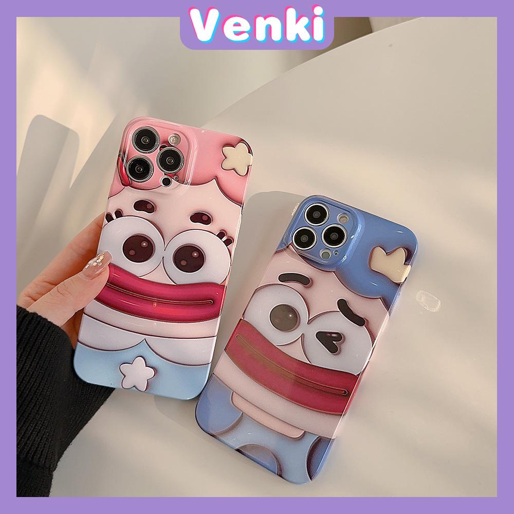 VENKI - For iPhone 11 iPhone Case Cream Glossy Soft Case TPU Shockproof Camera Cover Protection Bear Bunny Compatible with iPhone 14 13 Pro max 12 Pro Max 11 xr xs max 7Plus 8Plus