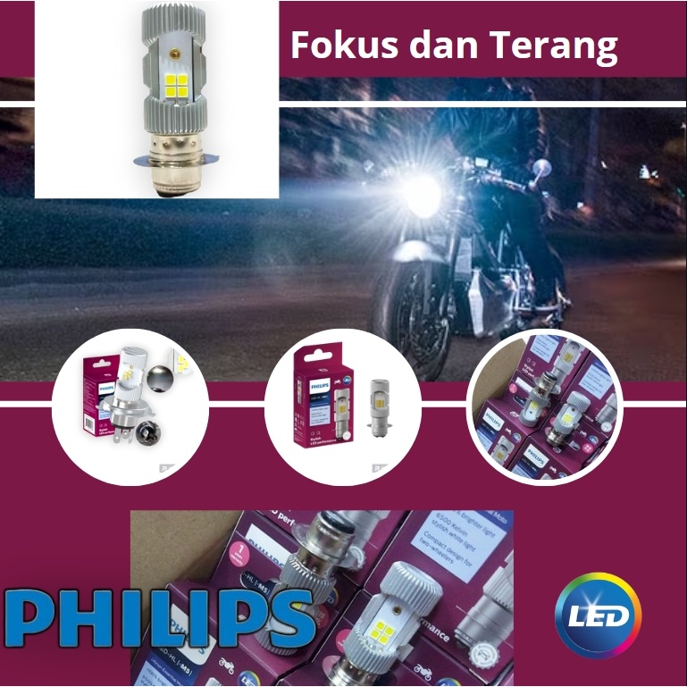 LAMPU LED DEPAN MOTOR PHILIPS M5  LED 2 SISI ORIGINAL 100% MLK
