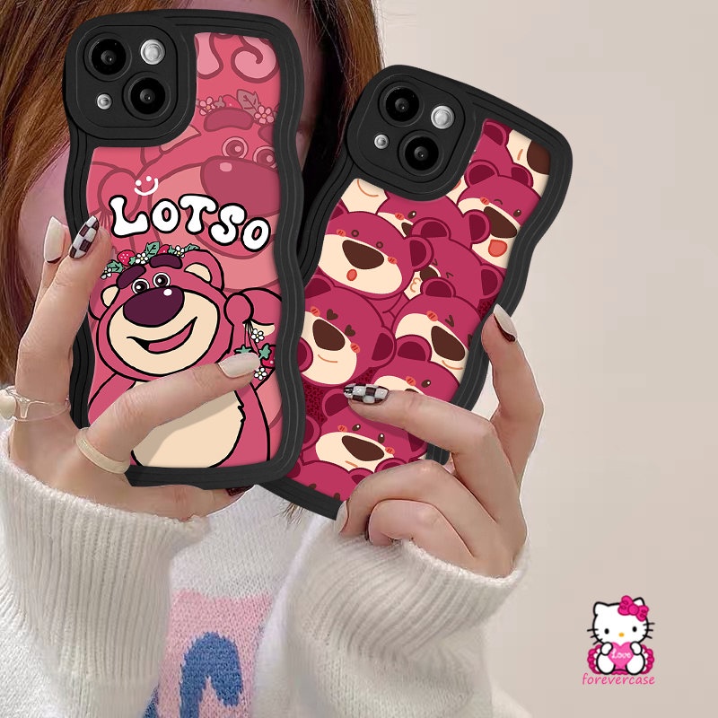 Wavy Edge Soft Tpu Case for Infinix Hot 10s 12i 20 9 10 12 Pro 20s 8 11s 10Lite Hot 10 12 11 9 Play Note 10 Pro 12 G96 Smart 5 6 4 Plus Cartoon Cute Strawberry Bear Lotso Cover