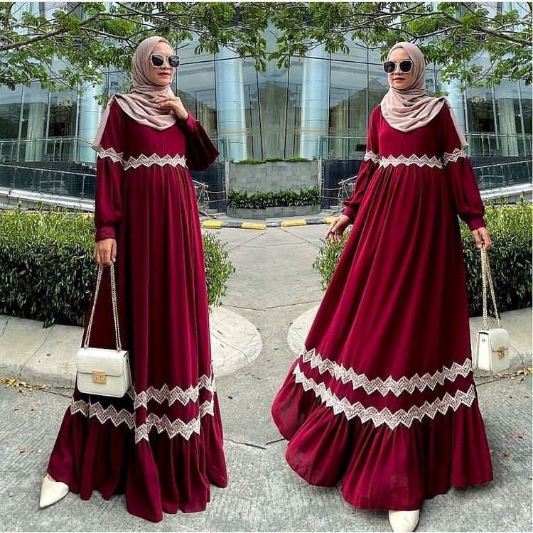 GAMIS STORE - Kimiko Lace Dress Gamis Muslim Cerutty Babydoll Premium Fashion Gaun Wanita Kondangan Lebaran Terbaru