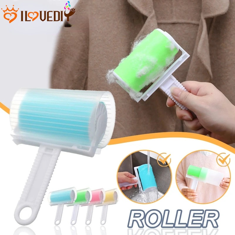 [Unggulan] Rol Pembersih Bulu Hewan Peliharaan Pembersih Rumah Penghilang Bulu Portabel Roller Sikat Rumah Sofa Karpet Kolektor Debu Reusable Washable Clothes Sticky Hair Roller