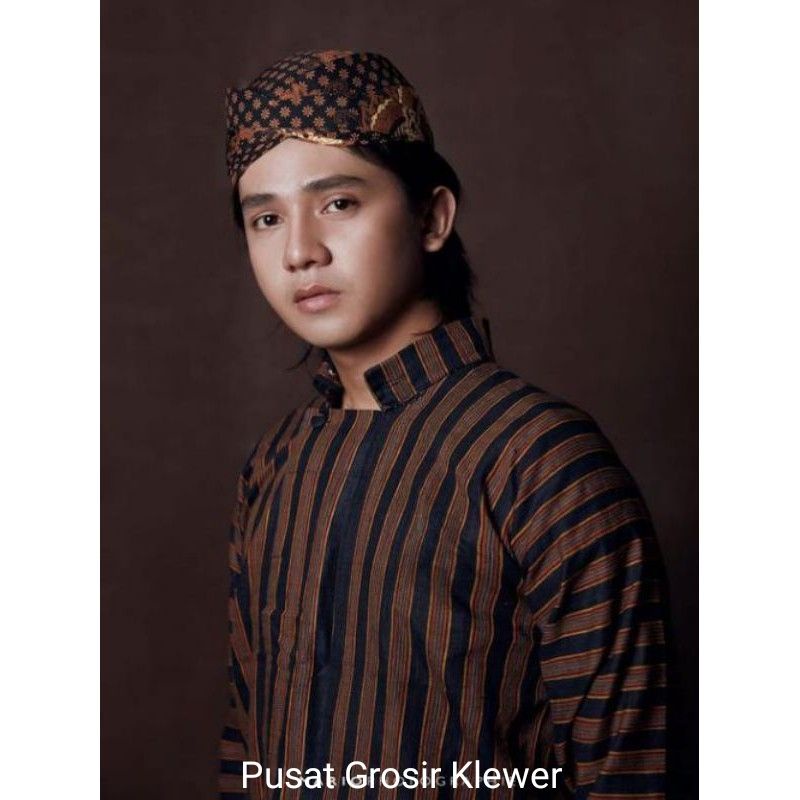 Lurik Baju Lurik Jawa Gratis Blangkon Batik / Baju Jawa Bonus Blangkon/ Surjan Lurik Bonus Blangkon