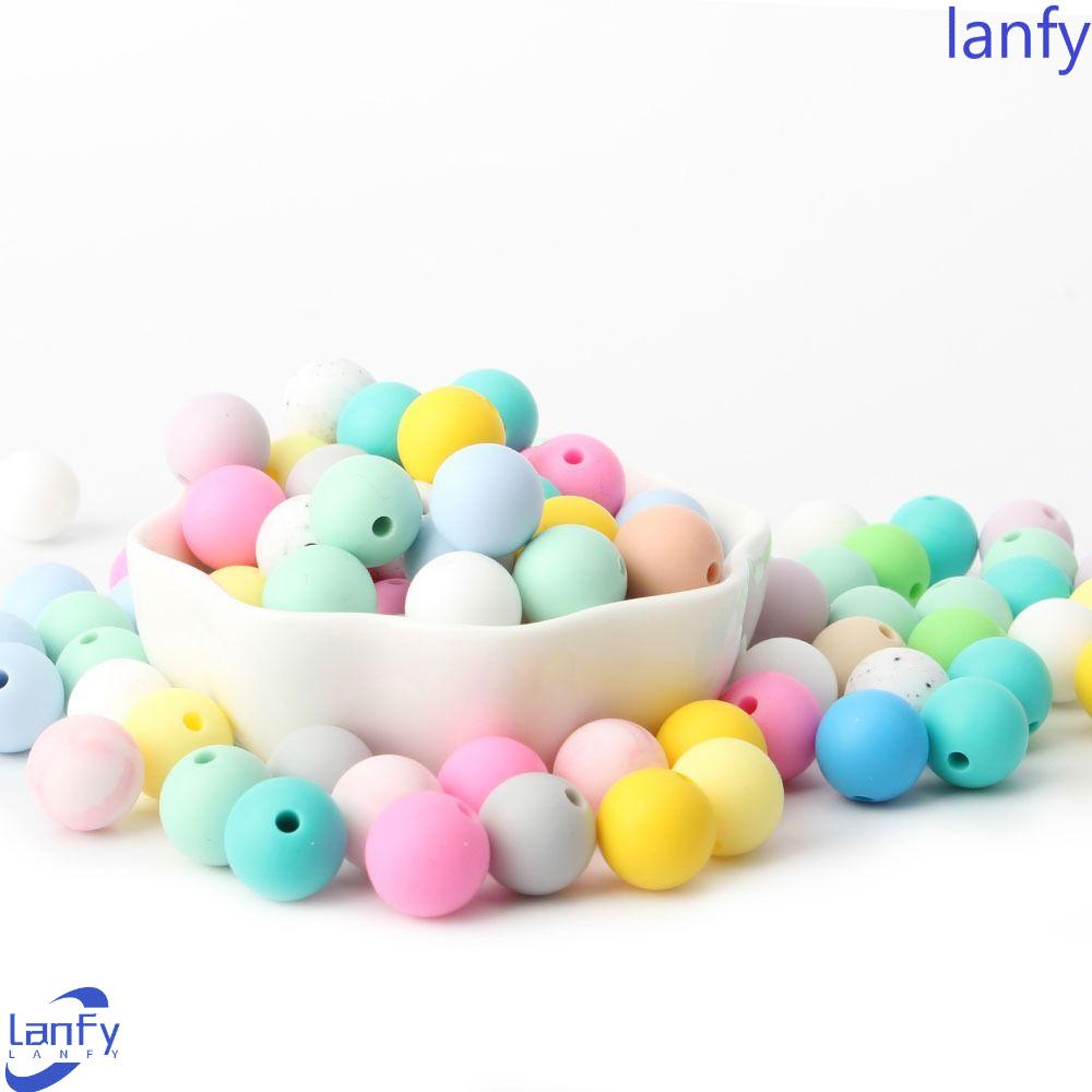 Lanfy Silicone Bead 15mm Aman Gelang DIY Food Grade Tumbuh Gigi Dot Bayi