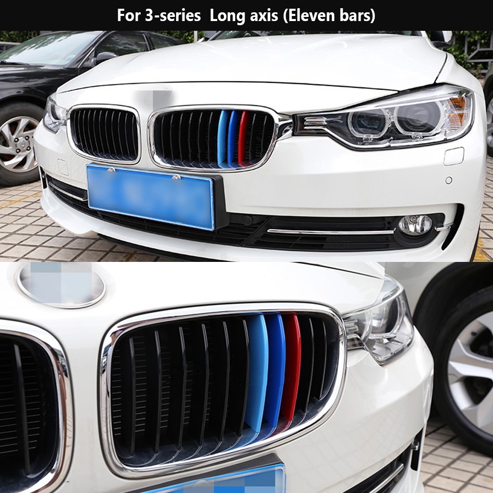 3pcs ABS Mobil Balap Grille Strip Trim Klip Untuk BMW X3 2022 E83 F25 G01 M Power Kinerja Aksesoris 2003-2019 2020 2021