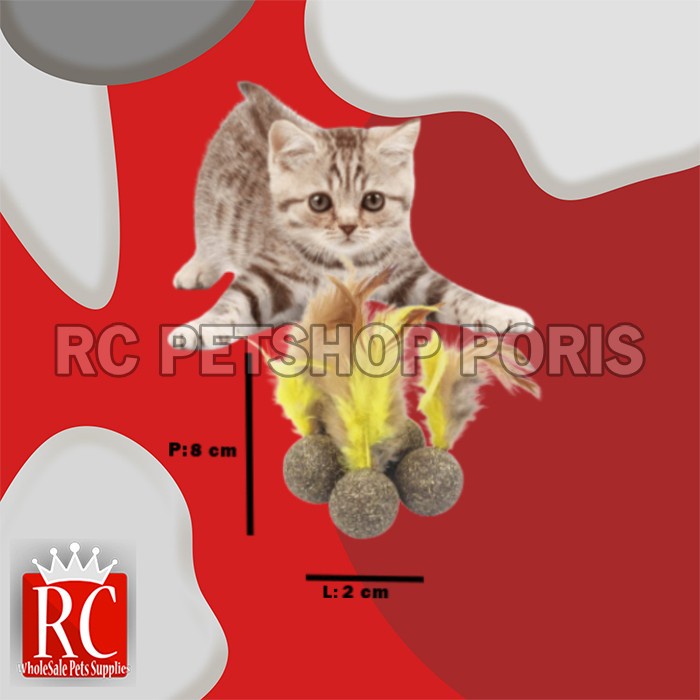 Mainan Kucing Cat toys Cat Nip Bola Bulu Kucing