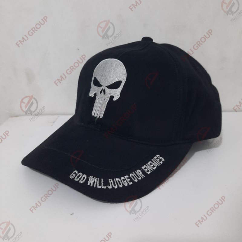 Topi Baseball Punisher Abu Hitam Canvas