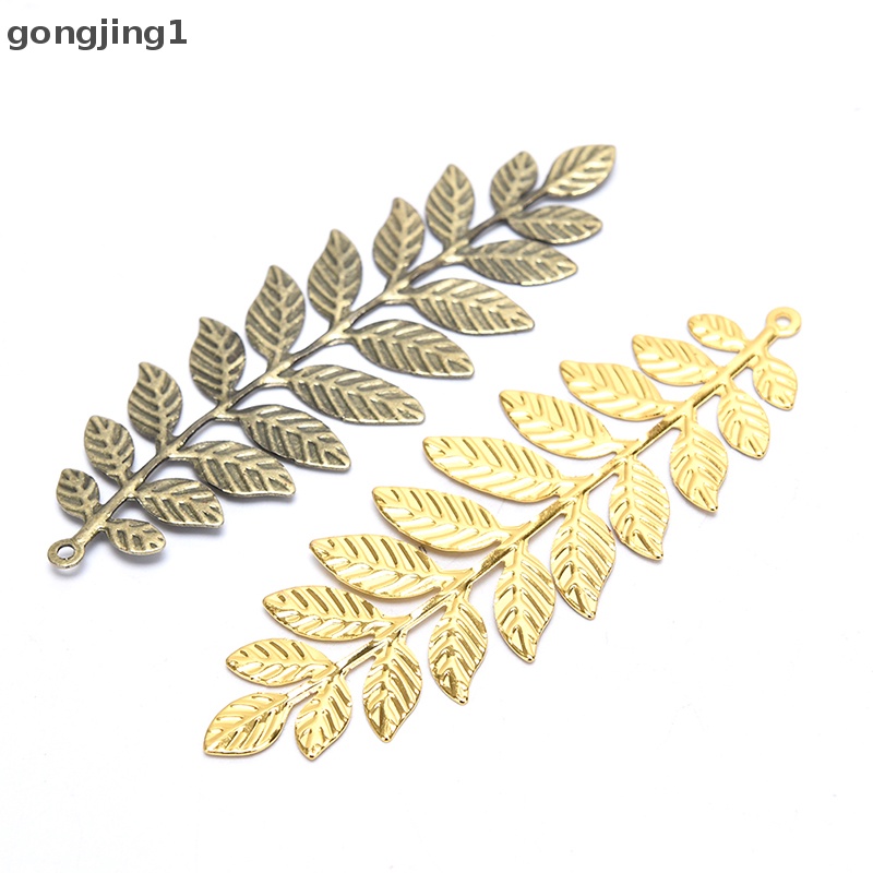 Ggg 10Pcs/set Konektor Lilit Kerawang Daun Vintage Bahan Metal DIY Craft Membuat Perhiasan ID