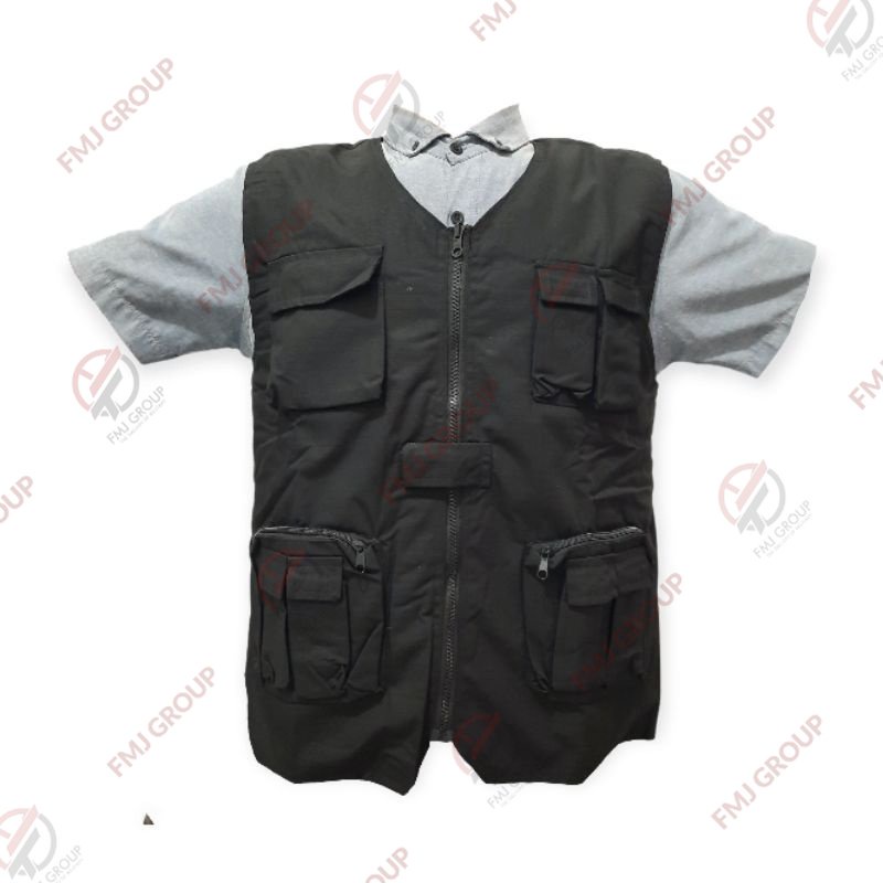 FMJ GROUP - Rompi Outdoor/Lapangan Non Kerah Ripstop Hijau Army, Krem/Khaki, Hitam, Abu