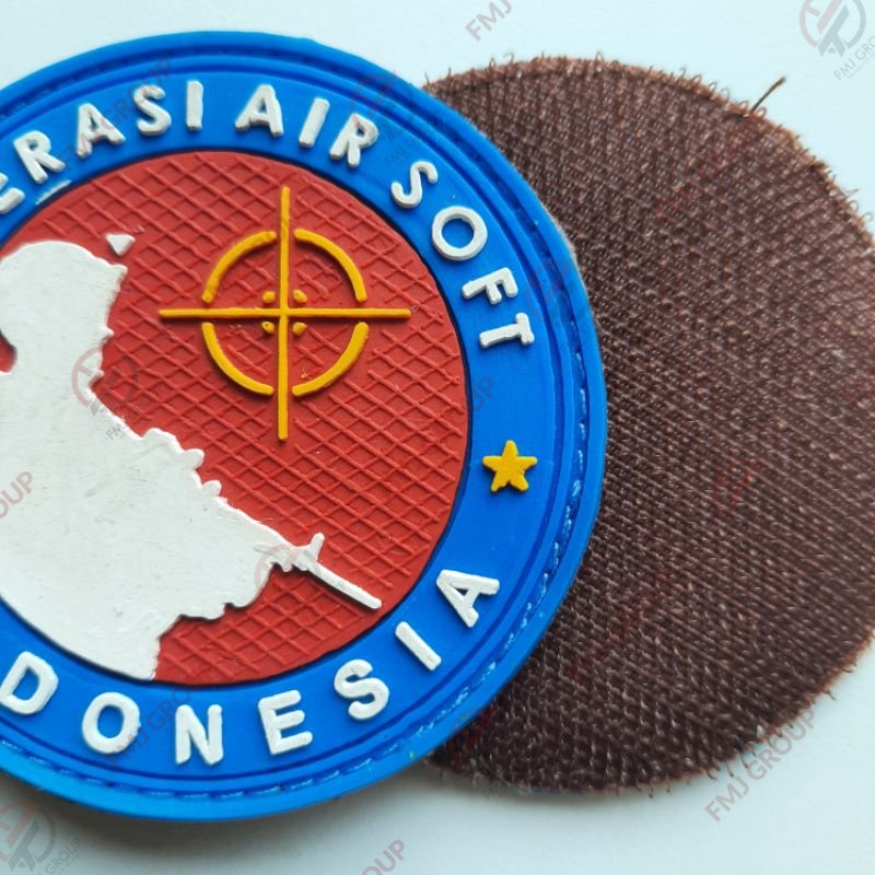 Patch Rubber Karet AIR SOFT INDONESIA / Emblem Karet Logo Air Soft