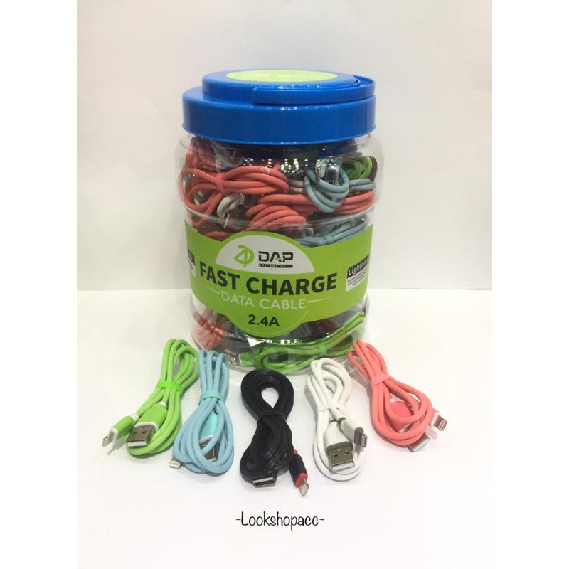 DAP DYL-100 Kabel Data For Lightning / iP ( Perpcs / Eceran ) 2.4 100Cm Fast Charging