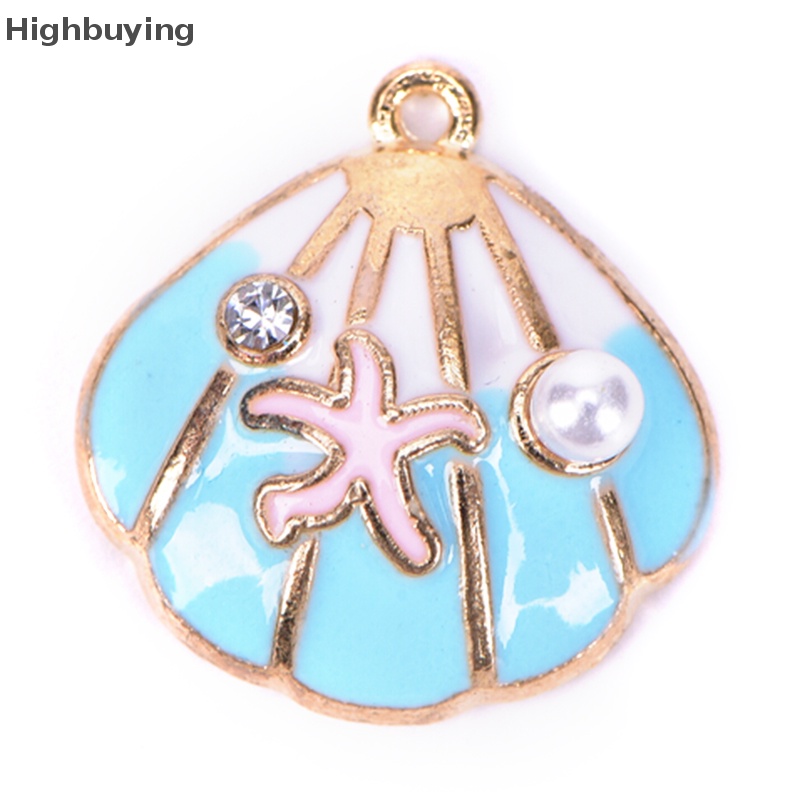 Hbid 10pcs/lot Enamel Sea Starfish Shell Ch Liontin DIY Membuat Perhiasan Temuan Glory