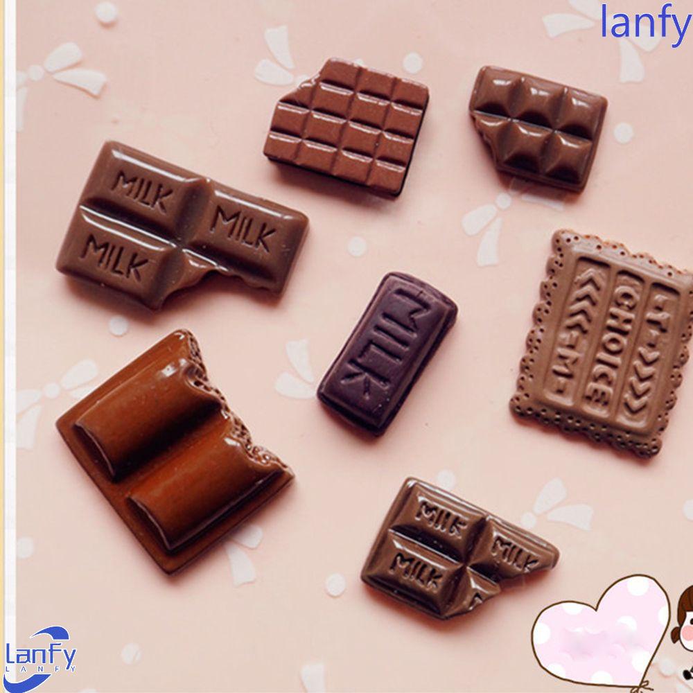 Lanfy Coklat Flatback Resin Sweet Candy Parts Art Charm Model Dekorasi Cabochon Miniatur