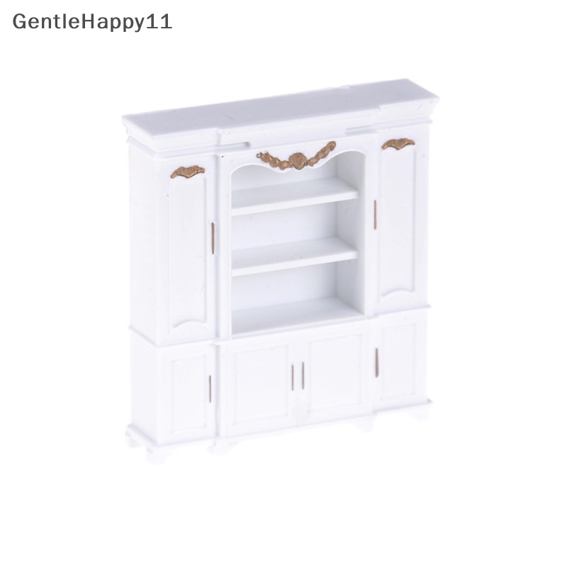 Gentlehappy Furniture Miniatur Rumah Boneka Decor Kabinet Rak Buku Motif Emas id