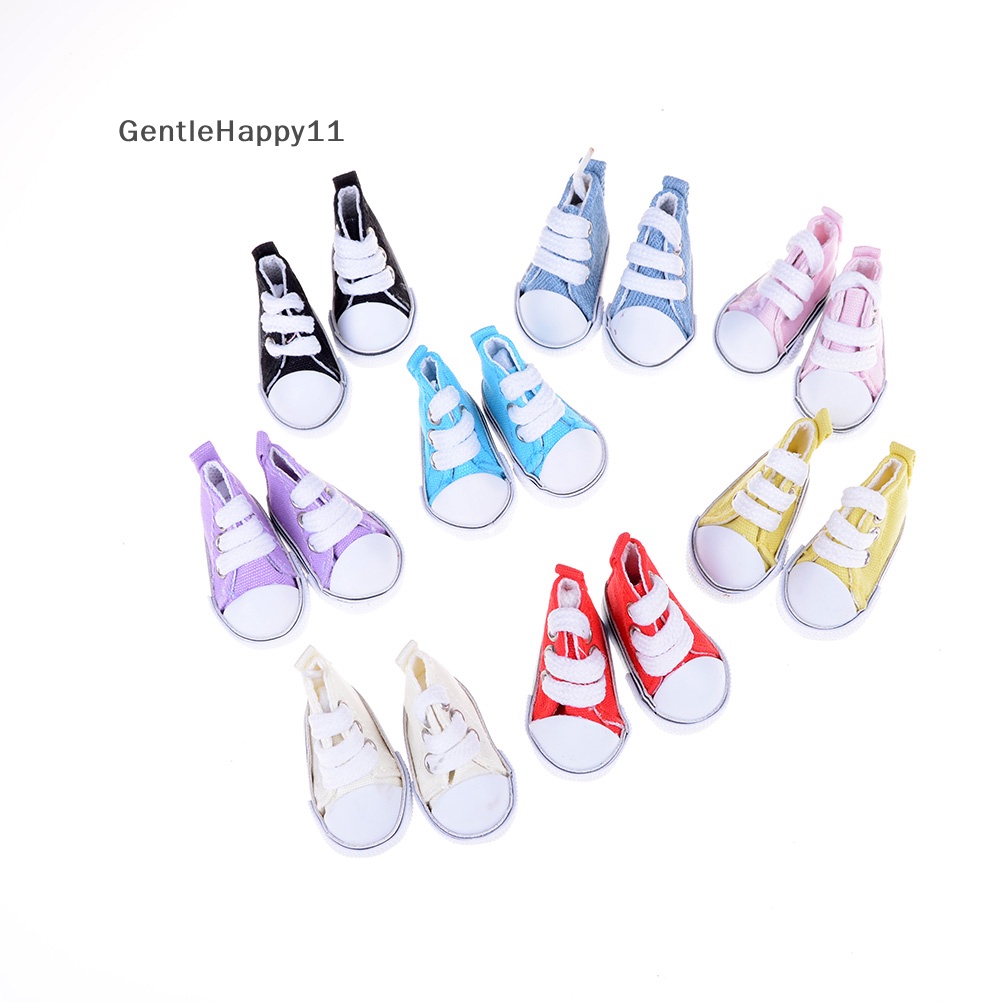 Sepatu Sneakers Aksesoris Boneka GentleHappy 5cm Untuk Boneka BJD, Mainan Sepatu Kanvas Mini Fashion id