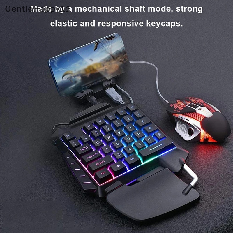 Gentlehappy Keyboard Gaming Mekanik Satu Tangan RGB Backlit Portable Mini Gaming Keypad id