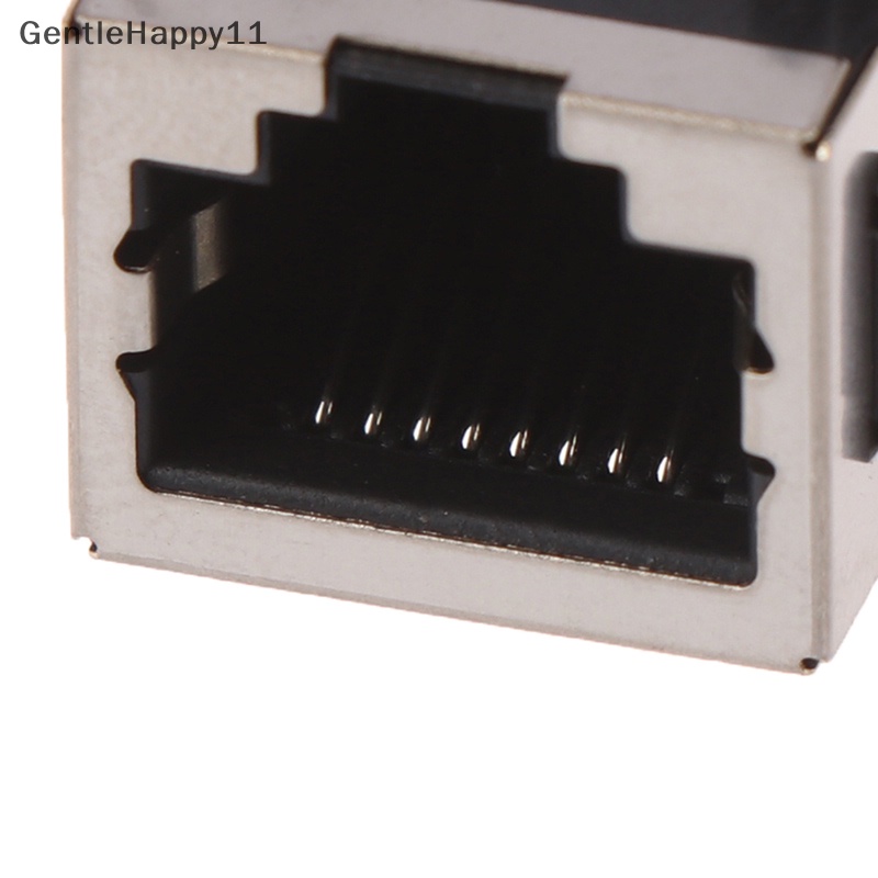 Gentlehappy 10PCS RJ45 Metal 8pin Female PCB Papan Sudut Kanan Jack Konektor 8P8C id