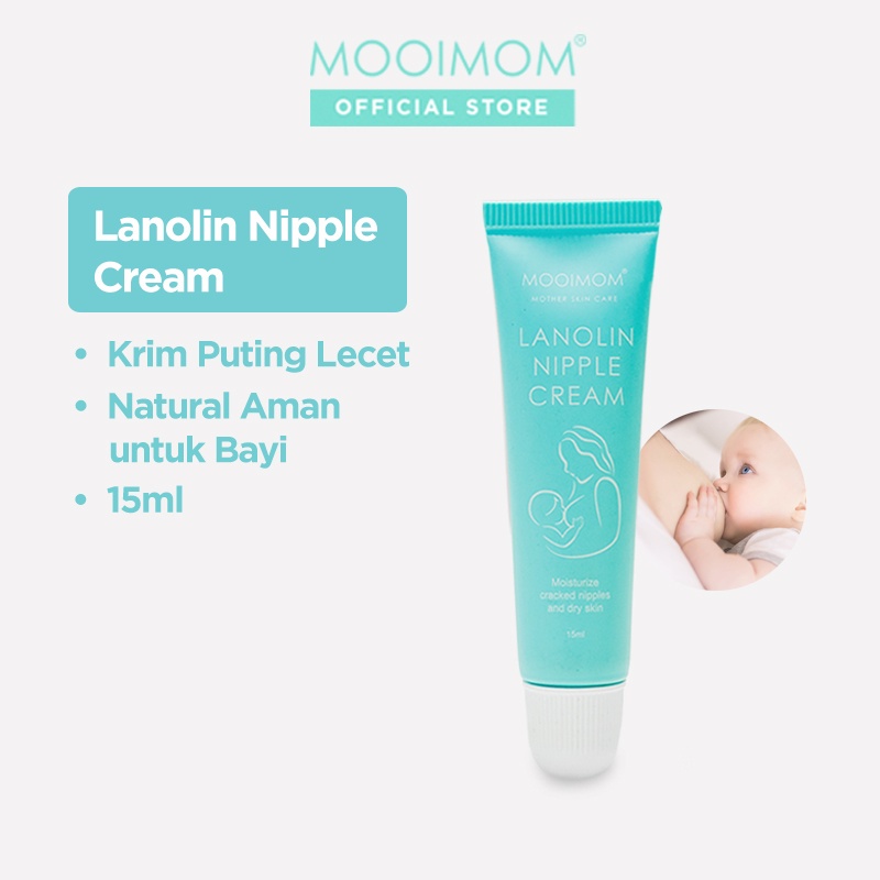 Sumberasi MOOIMOM Lanolin Nipple Cream / Krim Pelindung Puting Ibu Menyusui 15ml (Krim Puting Lecet)