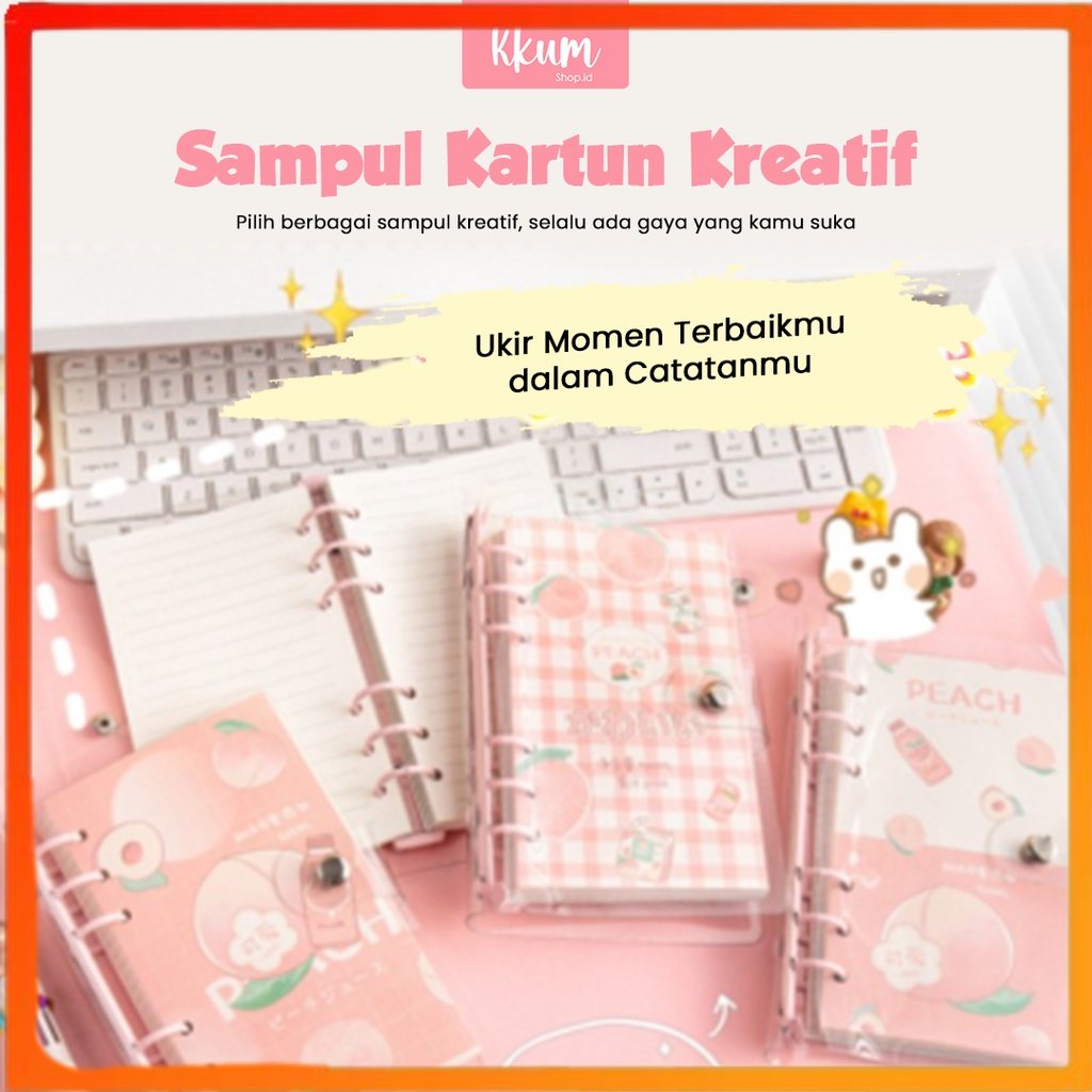 

NEW PRODUCT Binder note A6 cute peach / Buku catatan 100 lembar/ Notebook journal lucu