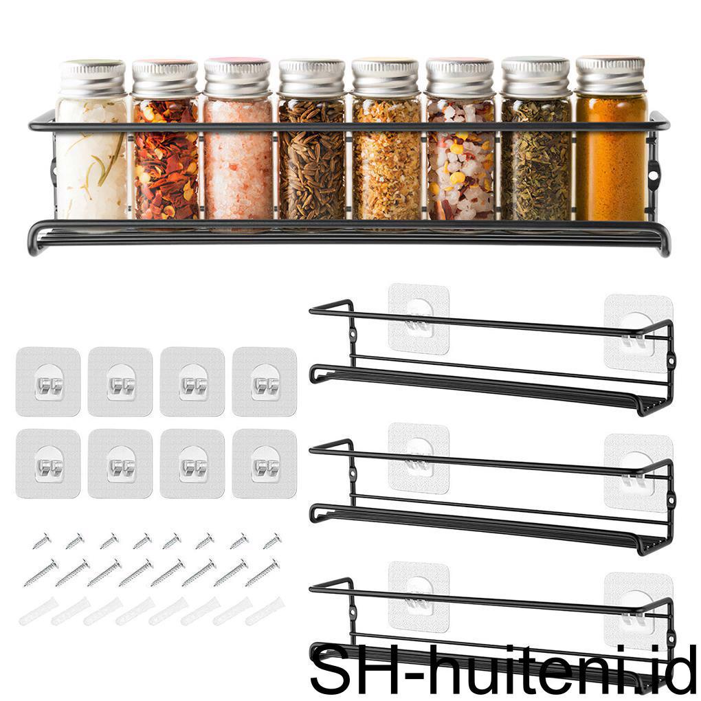 Rak Bumbu Gantung 4 Susun Organizer Bumbu Serbaguna Rak Bumbu Carbon Steel Dengan Desain Kapasitas Besar Untuk Dapur Kamar Mandi Ruang Tamu