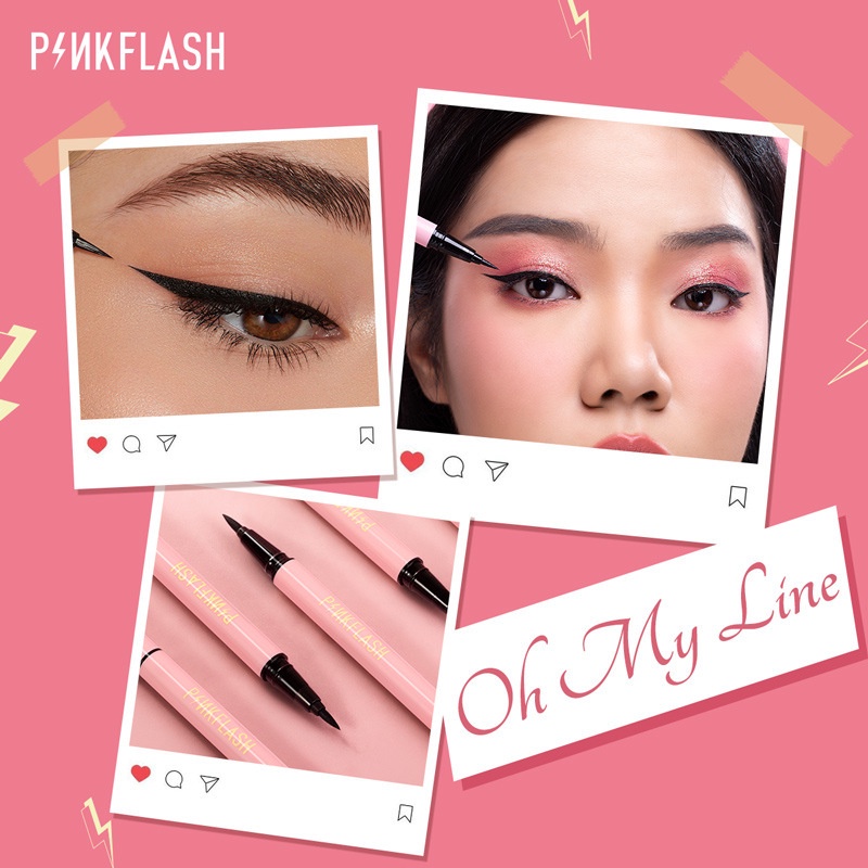 PINKFLASH OhMyLine Eyeliner Warna Hitam Liquid Eye Liner Anti Air Tahan Lama PIF005