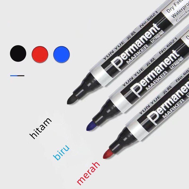 

COD-SpidolSpidol Permanen Tahan Air/Spidol Cepat Kering Hitam Biru Merah Tinta Berminyak Tidak Pudar