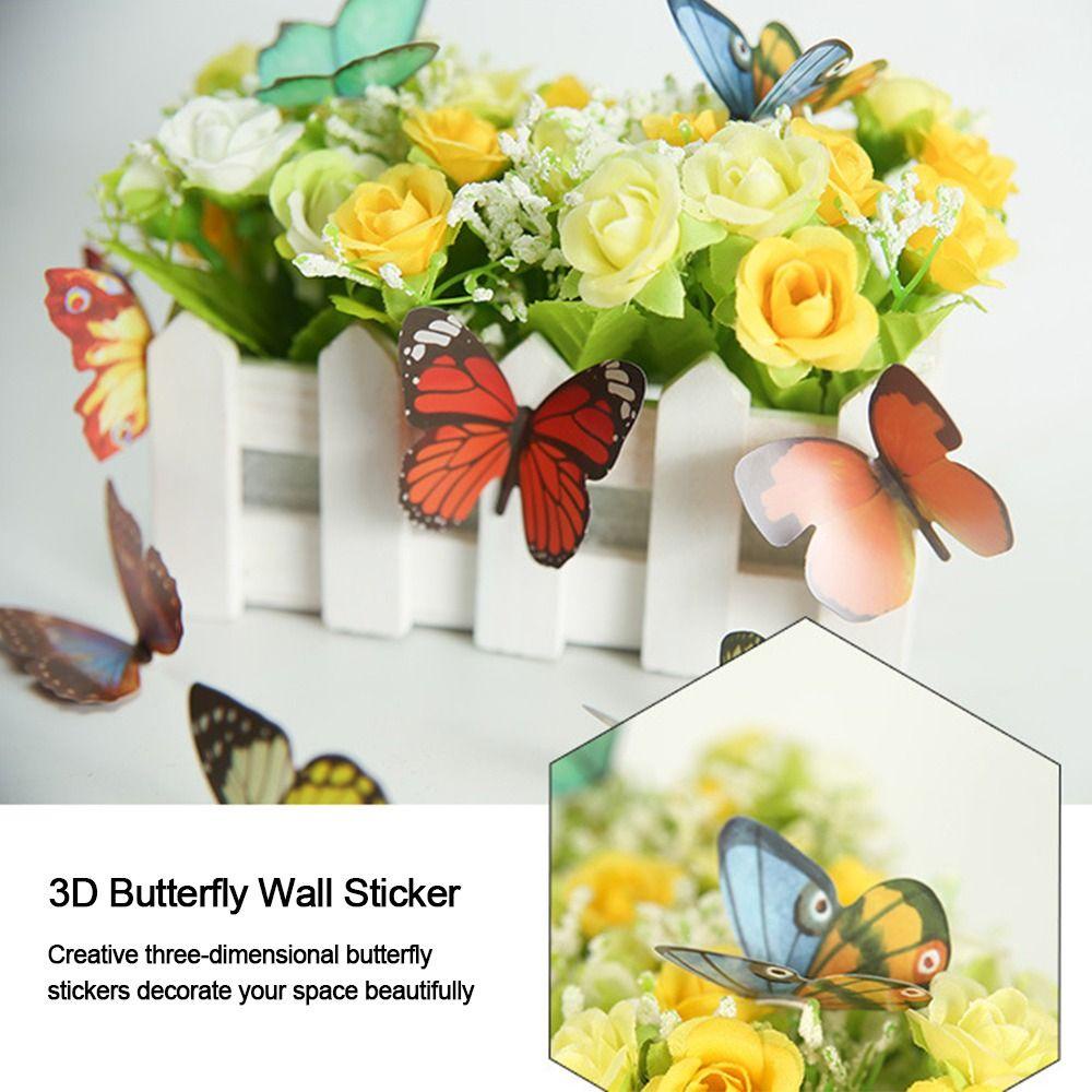 R-FLOWER 3piece Stiker Dinding 3D Hot Sale DIY Mariposas Dekorasi Kamar Home Decor