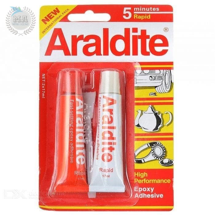 LEM ARALDITE RED - ARALDITE 5 MINUTES RAPID 17ml LEM ARALDITE MERAH 5 MENIT RAPIT 17ml