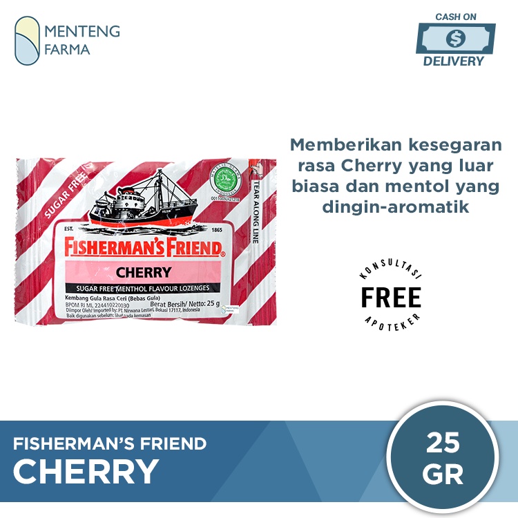 Fisherman's Friend Cherry Sugar Free - Permen Pelega Tenggorokan