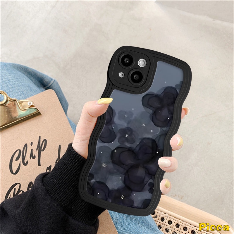 Casing Bunga Art Retro Untuk Infinix Hot11 9 10 12 Play Note12 G96 10 Pro Hot 20 9 10 11s 10s 12i 10Lite 20s 8 12 Pro Smart 4 6 5plus Vintage Floral Wavy Edge Soft Tpu Sarung