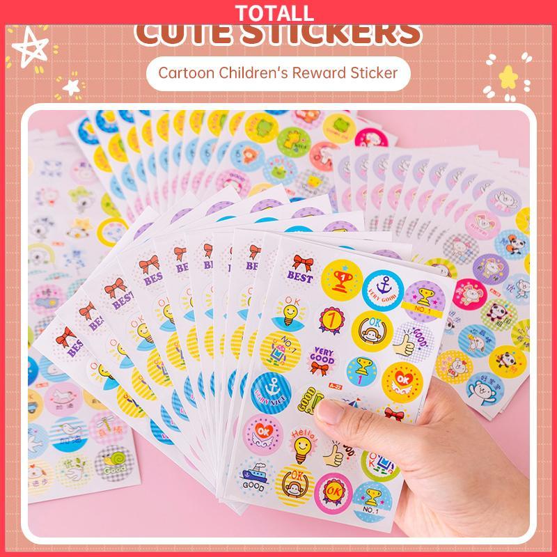 COD Cartoon Reward Stickers Animals Praise Label Stationery Sticker Mother Teacher Award Classic Toys School Supplies Kids Photo Album Decor-Totall