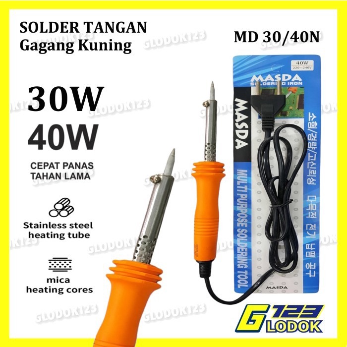 Alat Solder Tangan Listrik Kayu Patri Timah Soldering Iron 30W 40W 6OW