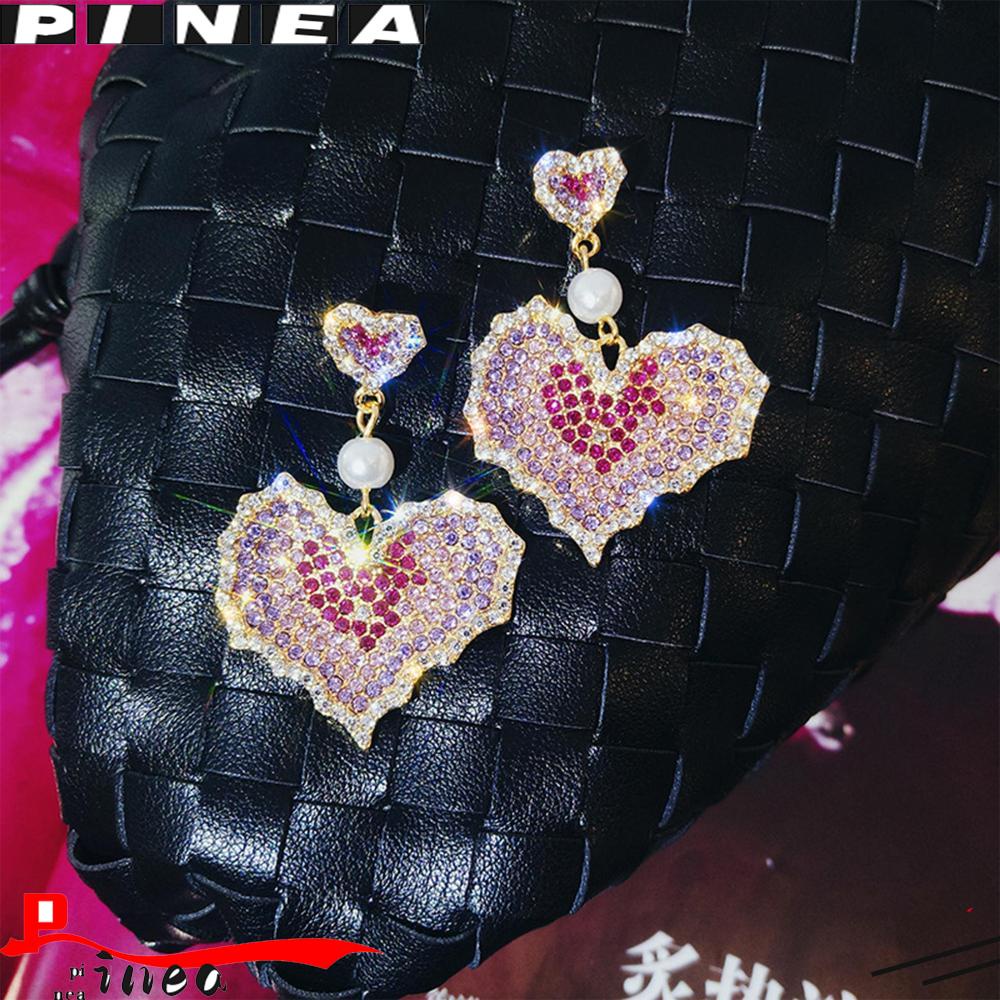 Nanas Fashion Earings Hugitout Wanita Anting Menjuntai Drop Huggie Berlian Imitasi
