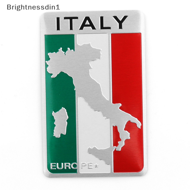 [Brightnessdin1] Aluminium 3D Metal ITALY Italia Bendera Stiker Emblem Badge Decal Mobil Hias Butik