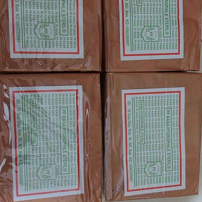 Kasa Hidrofil Steril Coklat PF16x16cm / Kasa Steril Sampul Coklat PF isi 10 Box 120's