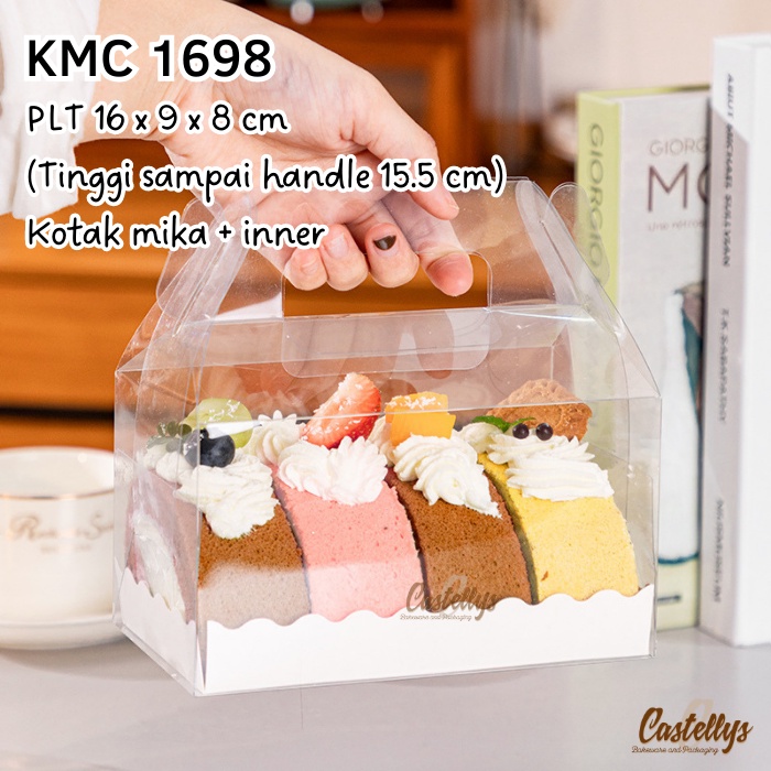 

KMC 1698 5 PCS Kotak Mika Roll Cake Bolu Gulung Roti Cake