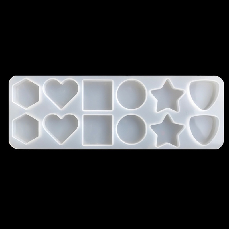 Siy Gantungan Kunci Liontin Cetakan Silikon Hati Bintang Round-Tag Cetakan Epoxy Untuk DIY Homemade