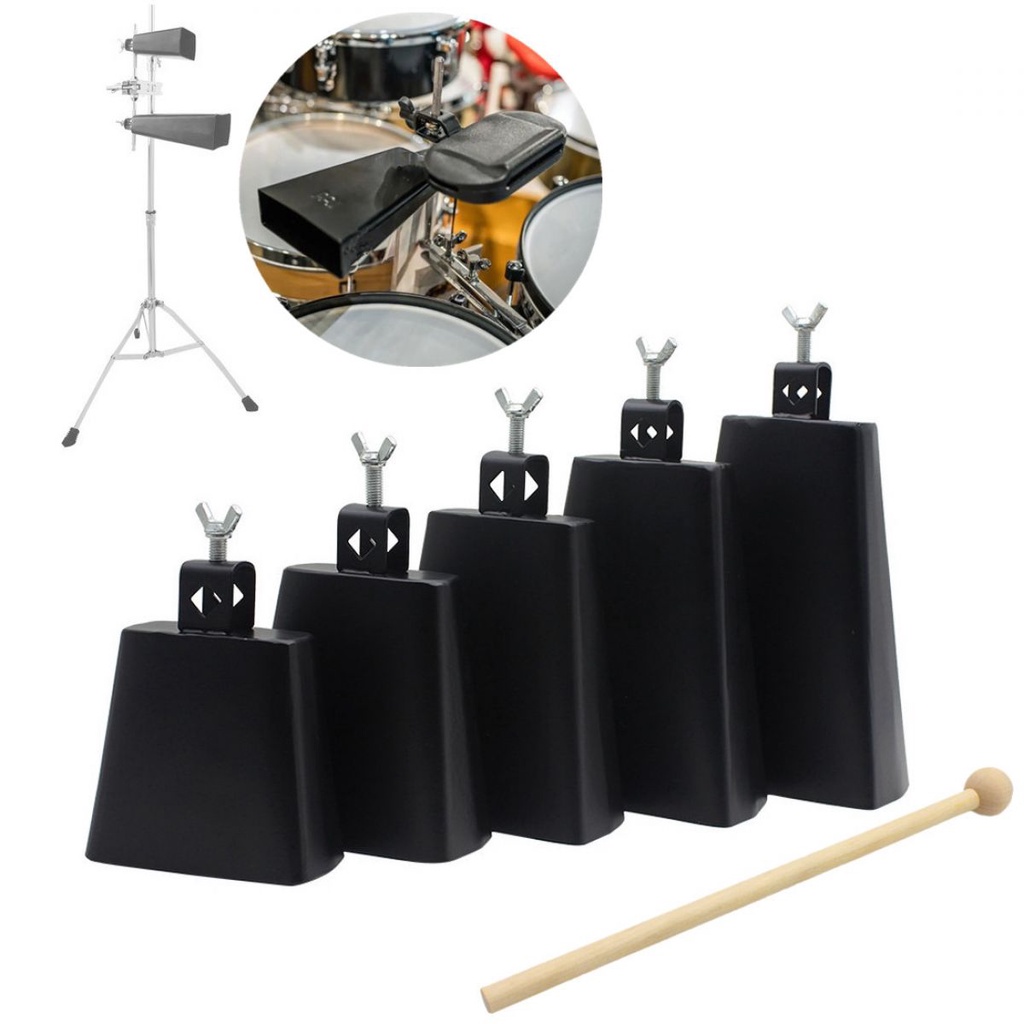 Lonceng Sapi Lonceng Sapi Metal 4per5 /6 /7 /8Inch Dengan Stik Drum Untuk Aksesori Set Drum