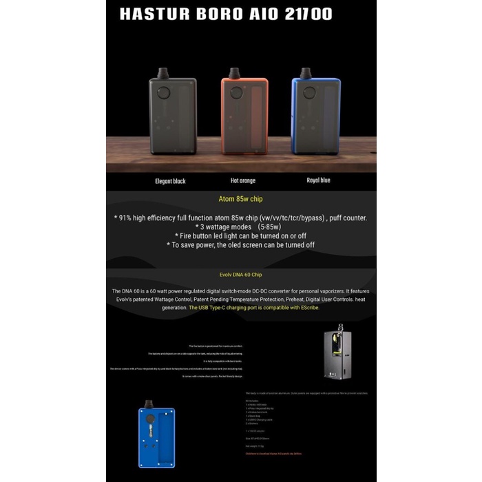 HASTUR AIO ATOM 85W MODS BY CTHULHU MOD HASTUR AIO ORIGINAL