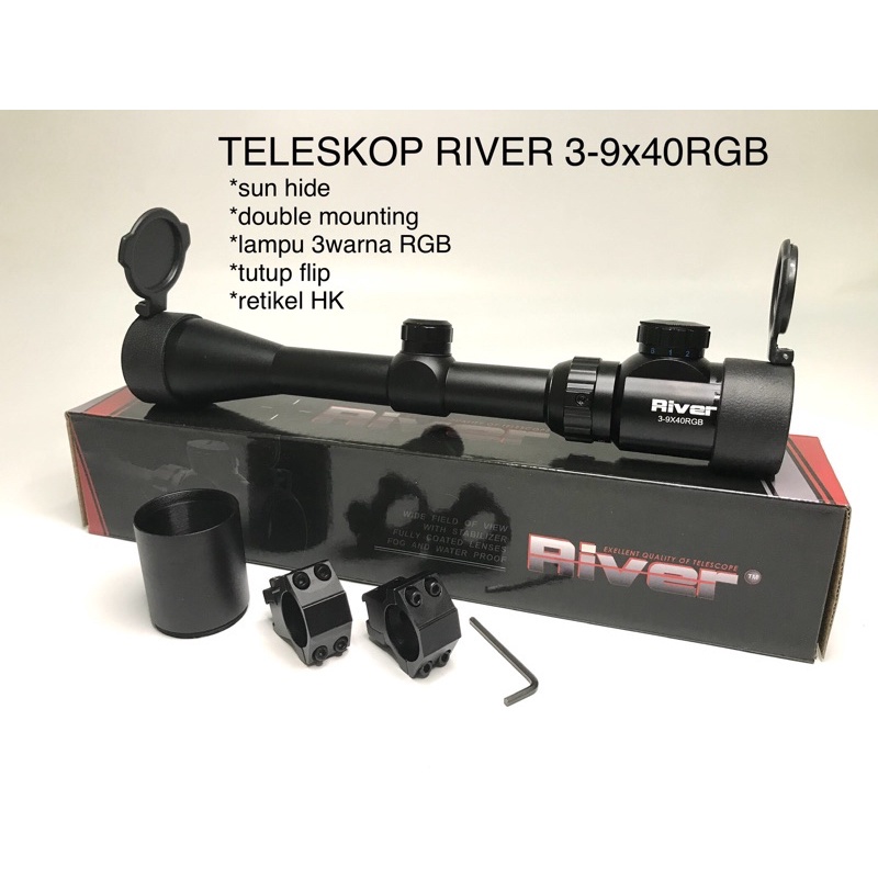 Teleskop telescope  River 3-9x40RGB SUN HIDE