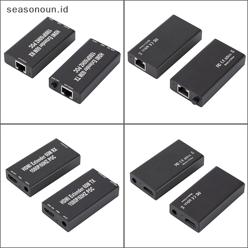 Seasonoun HDMI to RJ45 LAN Extender Repeater Single Cat5E/6Sinyal Jaringan 1080P HD.