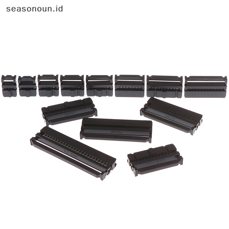 Seasonoun 10Pcs Konektor Kabel Pita Colokan Soket Idc6 /8 /10 /12 /14-50Pin 2.54mm Pitch.