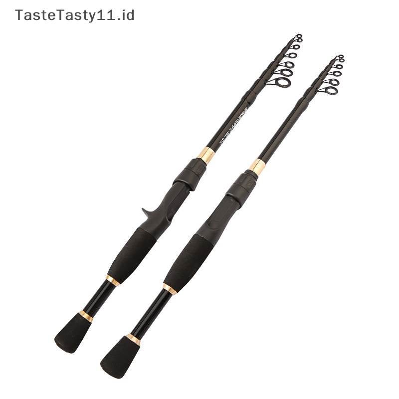 Tastetasty Portable Casg Spin Carbon Fiber Telescopic Retractable Lure Rod Peralatan Pancing Pancing Pegangan EVA.