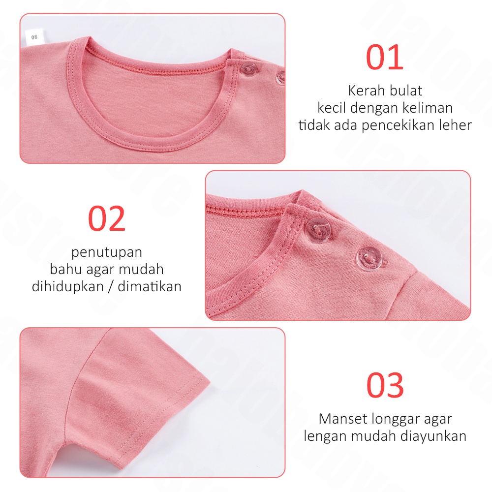 Halo Baby Setelan Baju Bayi Setelan Piyama Bayi Lengan Pendek/Baju Tidur Bayi Kaos motif lucu/baju bayi newborn set baju