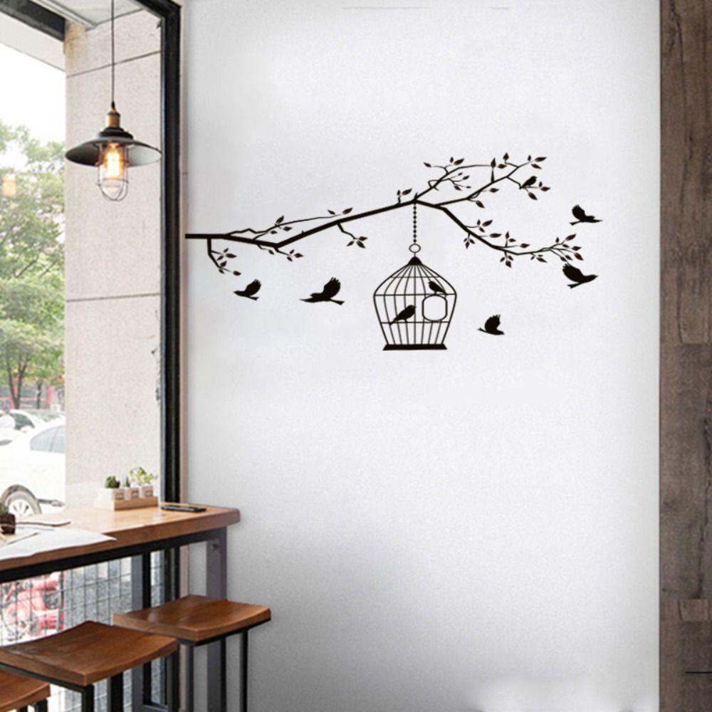 [Elegan] Birdcage Wall Sticker Self-adhesive Kualitas Tinggi Inspirasi Birdcag Removable Socket Tempel Background Dinding Gantung Kandang Stiker