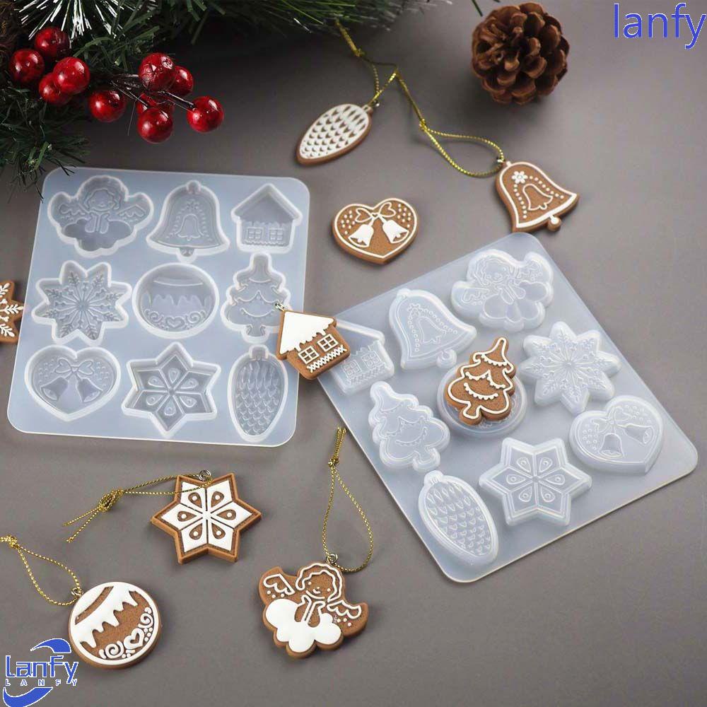 Lanfy Gantungan Kunci Cetakan Snowflake Perhiasan Casting Dekorasi Natal Resin Silikon Craft Making Tool