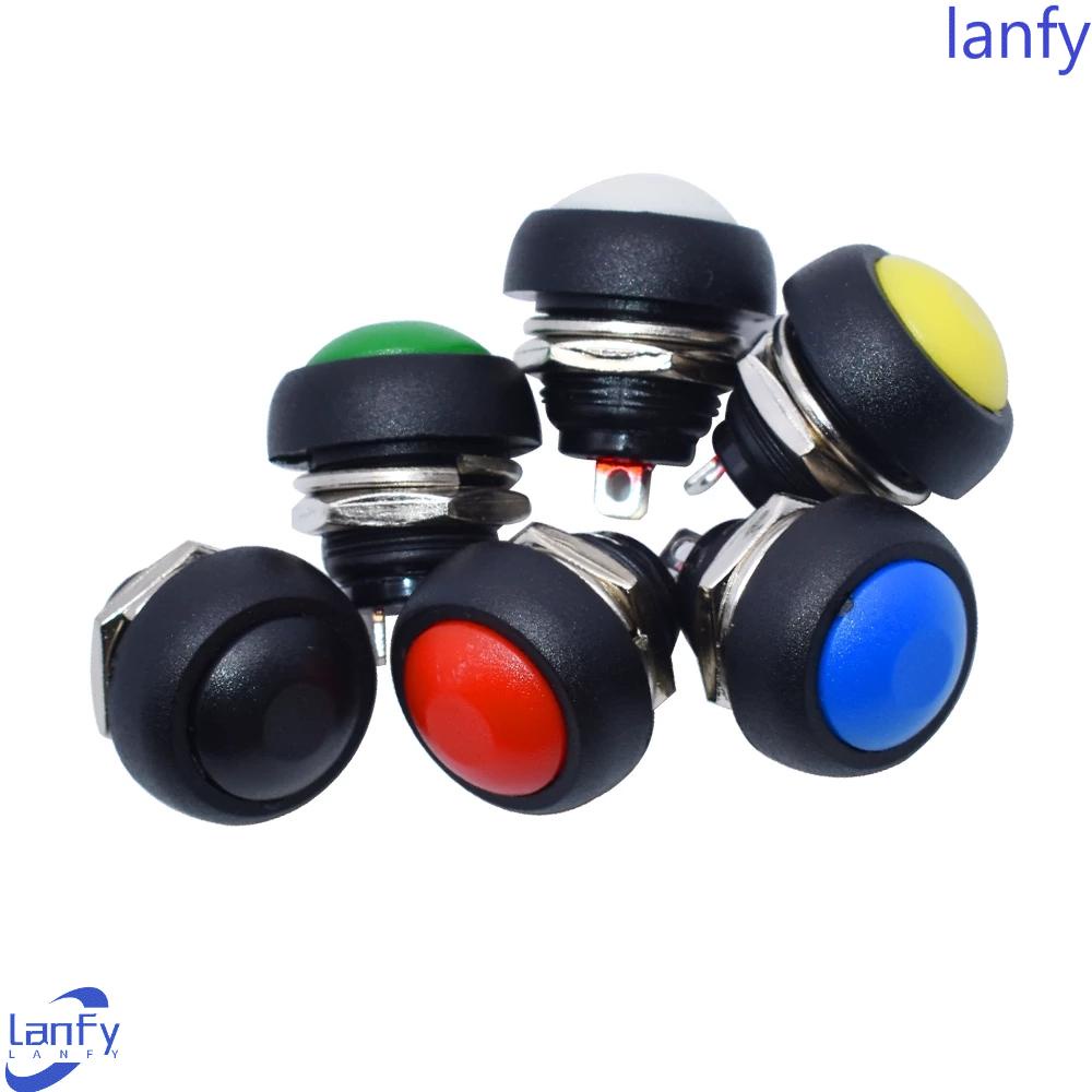 Lanfy PBS-33B 12mm Tombol Tekan ON/OFF Bulat Anti Air