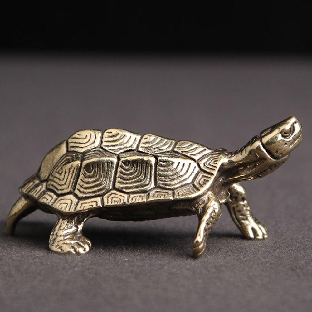 AUGUSTINA Patung Kura-Kura Micro-Ukir Retro Panjang Umur Penyu Teh Pet Kerajinan Hadiah Ruang Tamu Turtle Figurines