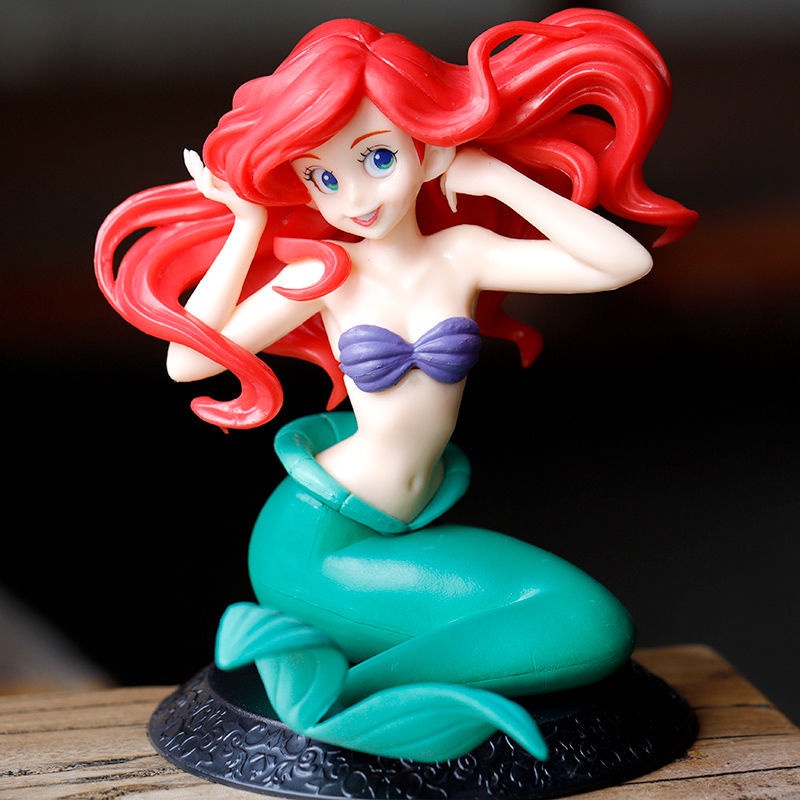 Mermaid Ariel Figure Model Beauty Fish Princess PVC Anime Figure Action Figurine Koleksi Model Mainan Mobil Hiasan Dekorasi Kue