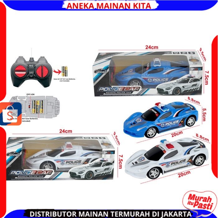 Mainan Anak Mobil Polisi Remote Control Police Sport Car  Rc Polisi Police Remote Control New Versi PR-17790